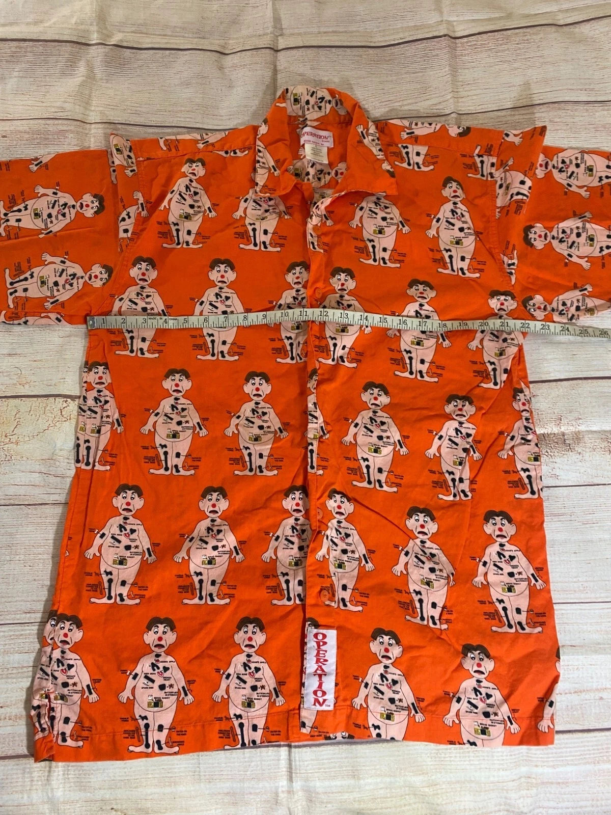 Vintage Hasbro Men's 2001 Orange Operation Pajama Set Y2K - Large