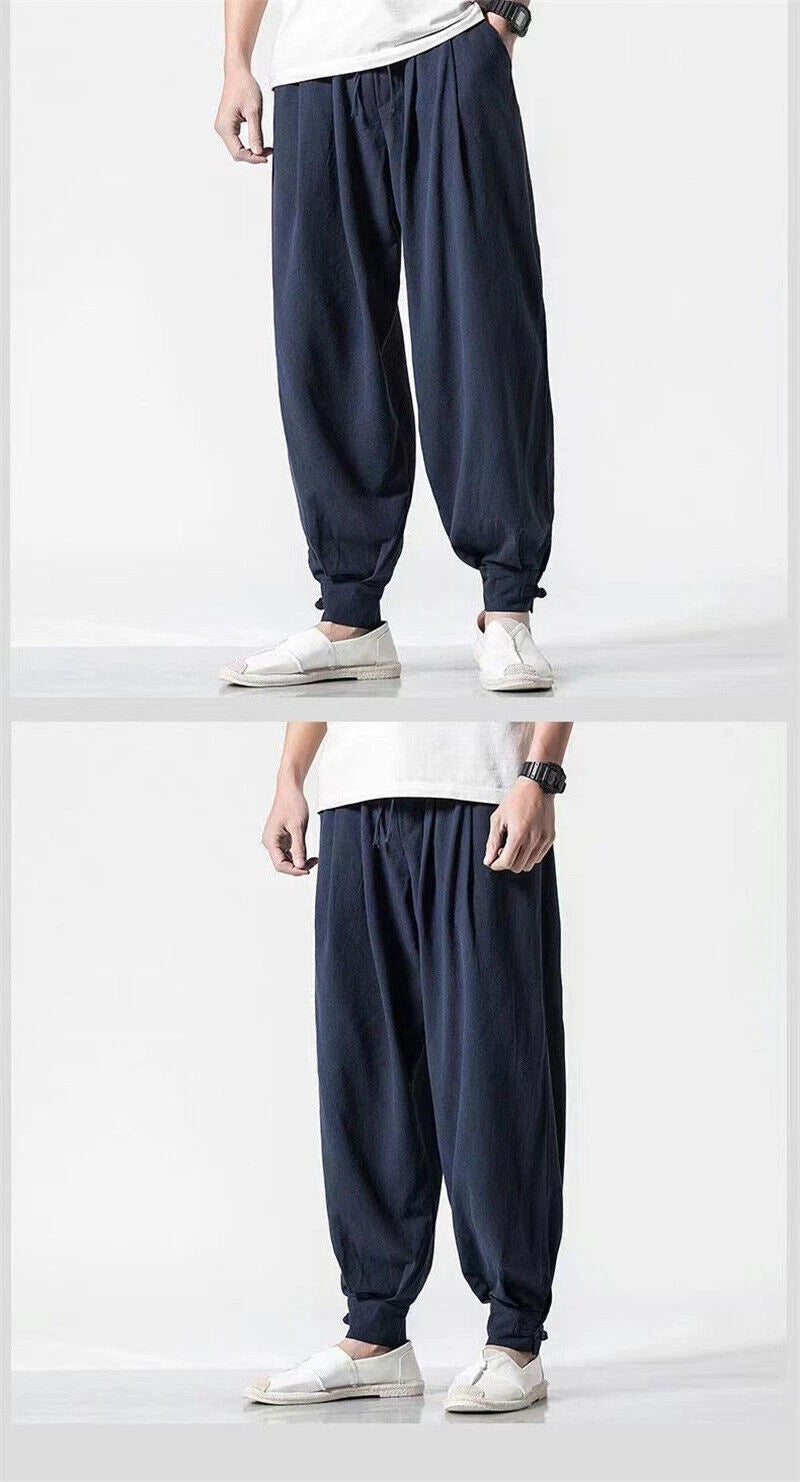 Cotten Tai Chi Pants Wu Shu Pants Martial Art Kung Fu wing chun Pants black blue