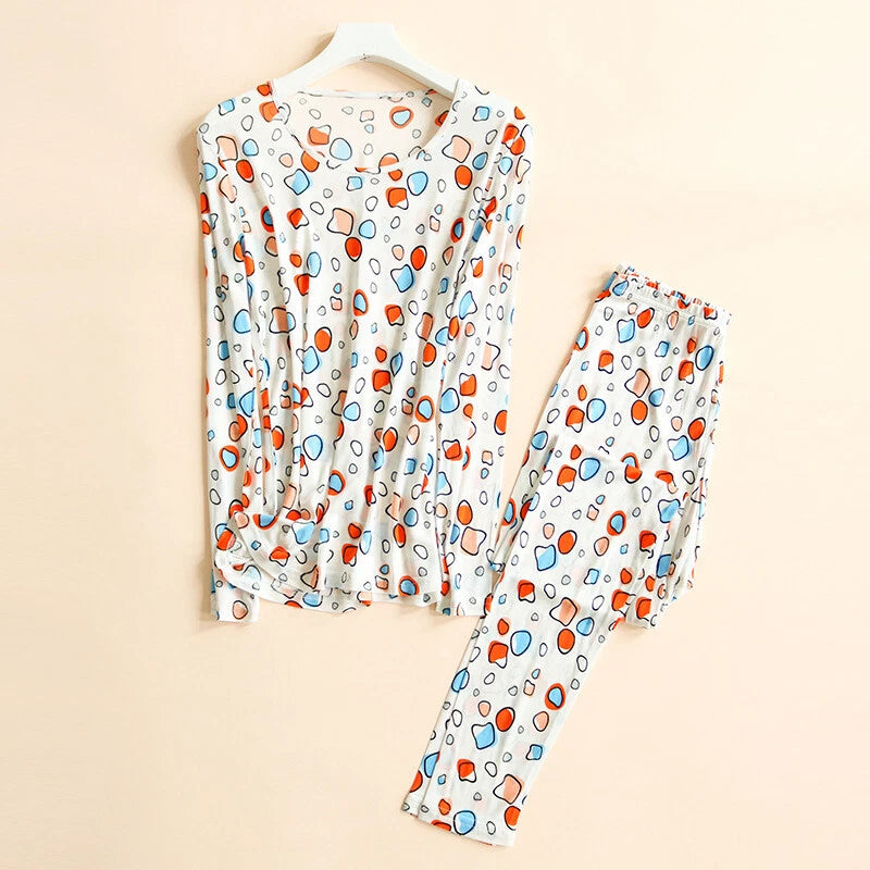 100% Silk Long Sleeve Pajamas For Men Silk Underwear Long Trousers Naked Feeling