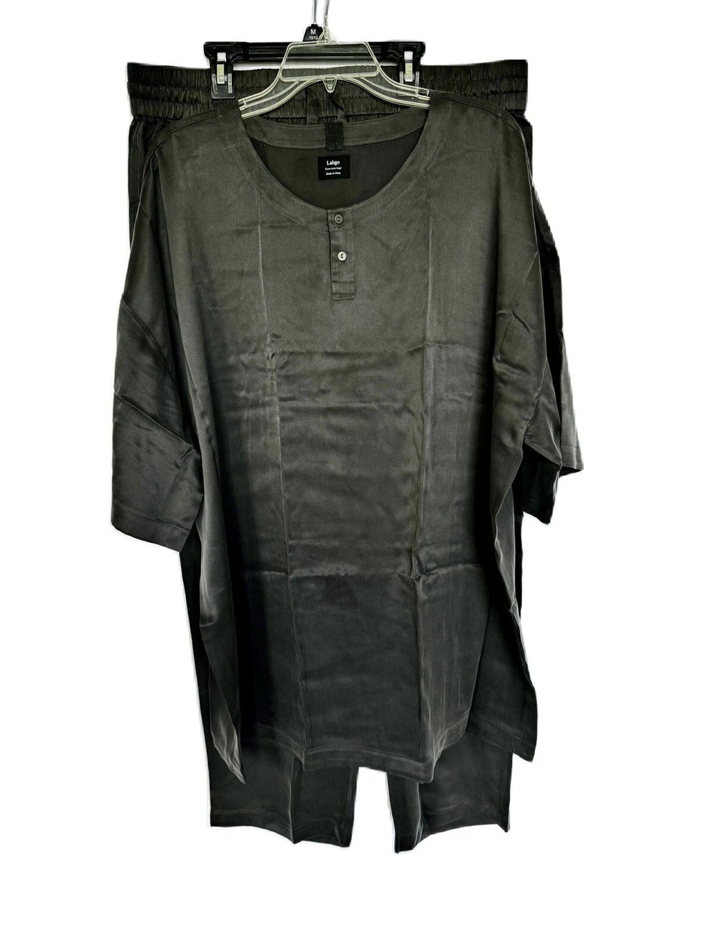 Lahgo Lunya Washable Silk Men’s Pajama Set Size XXL New Meditative Grey