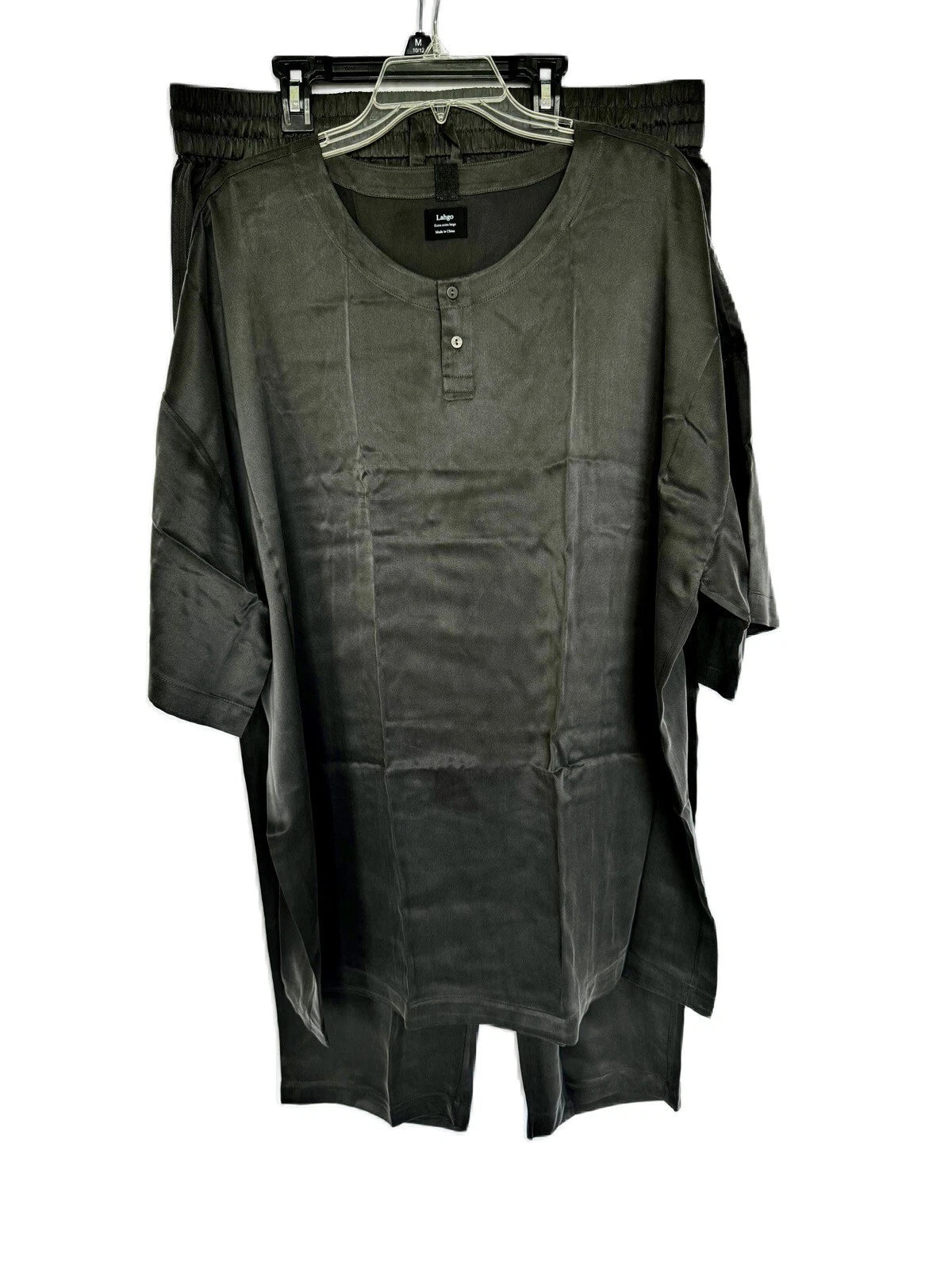 Lahgo Lunya Washable Silk Men’s Pajama Set Size XXL New Meditative Grey