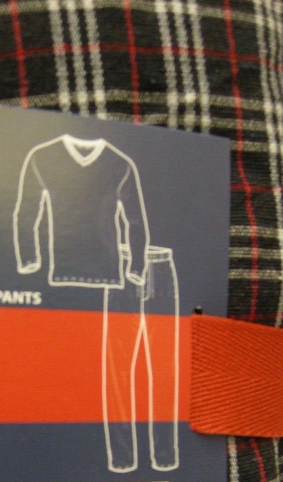Men's 2 Piece Pajama Set By 10W Apparel, Drawstring, Red & Black, 2XL, LS, New