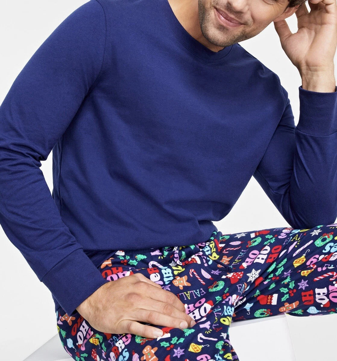 Family PJs Holiday Theme Top & Pants Mens 2-Piece Pajama Set Size Medium