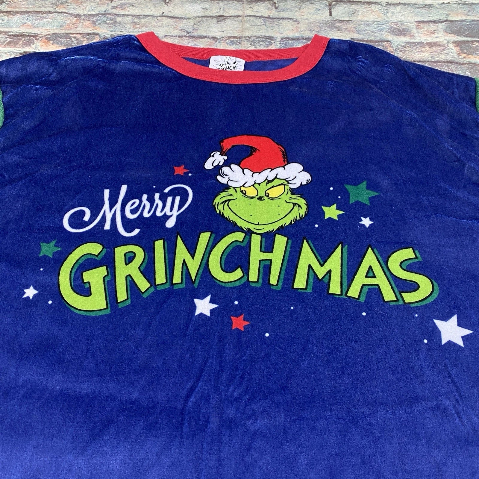 Grinch Christmas Pajamas Adult 2XLT Tall Plaid PJ Set Holiday Mens