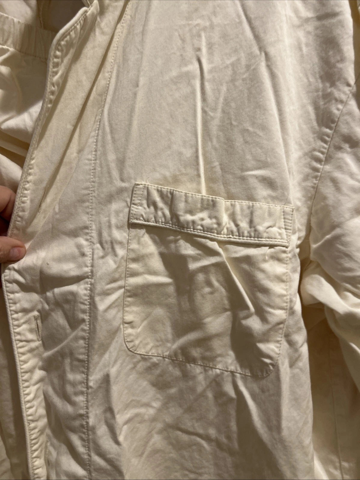 Men’s Dream fit Bamboo Cotton Pajama Set Large Ivory Soft