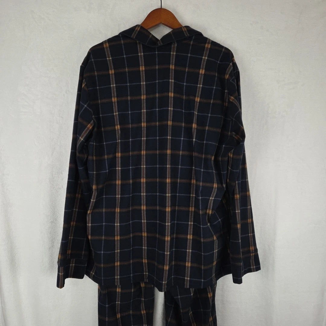 Cuddl Duds Men's Cozy Lodge Fleece Pajama Set Size 2XL Blue Plaid NWT