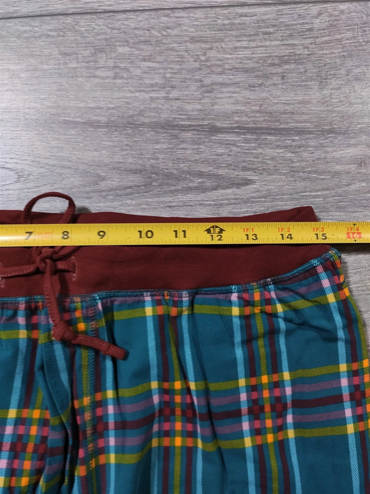 Lands End Pajama Set Adult Medium Red Plaid Lounge Pant PJs Shirt Gift Mens