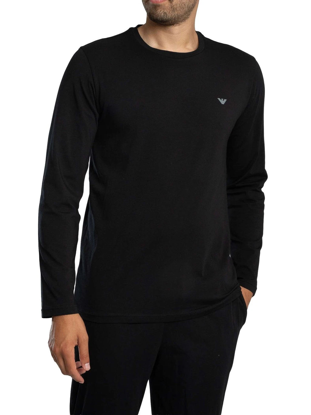 Emporio Armani Men's Long Sleeved Pyjama Set, Black