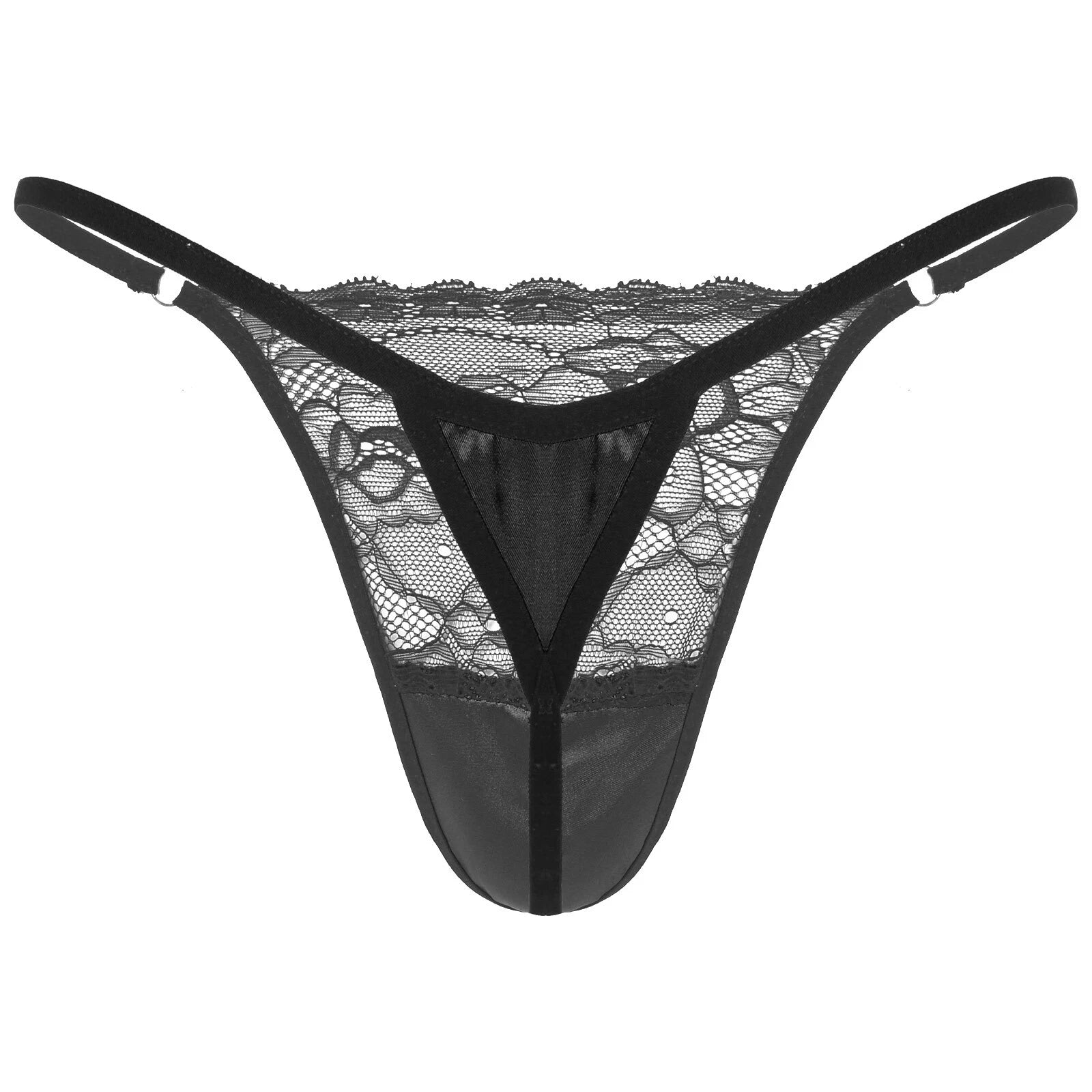 Man Nightwear See Through Set Gay Crossdress Transparent Lingerie Silky Satin