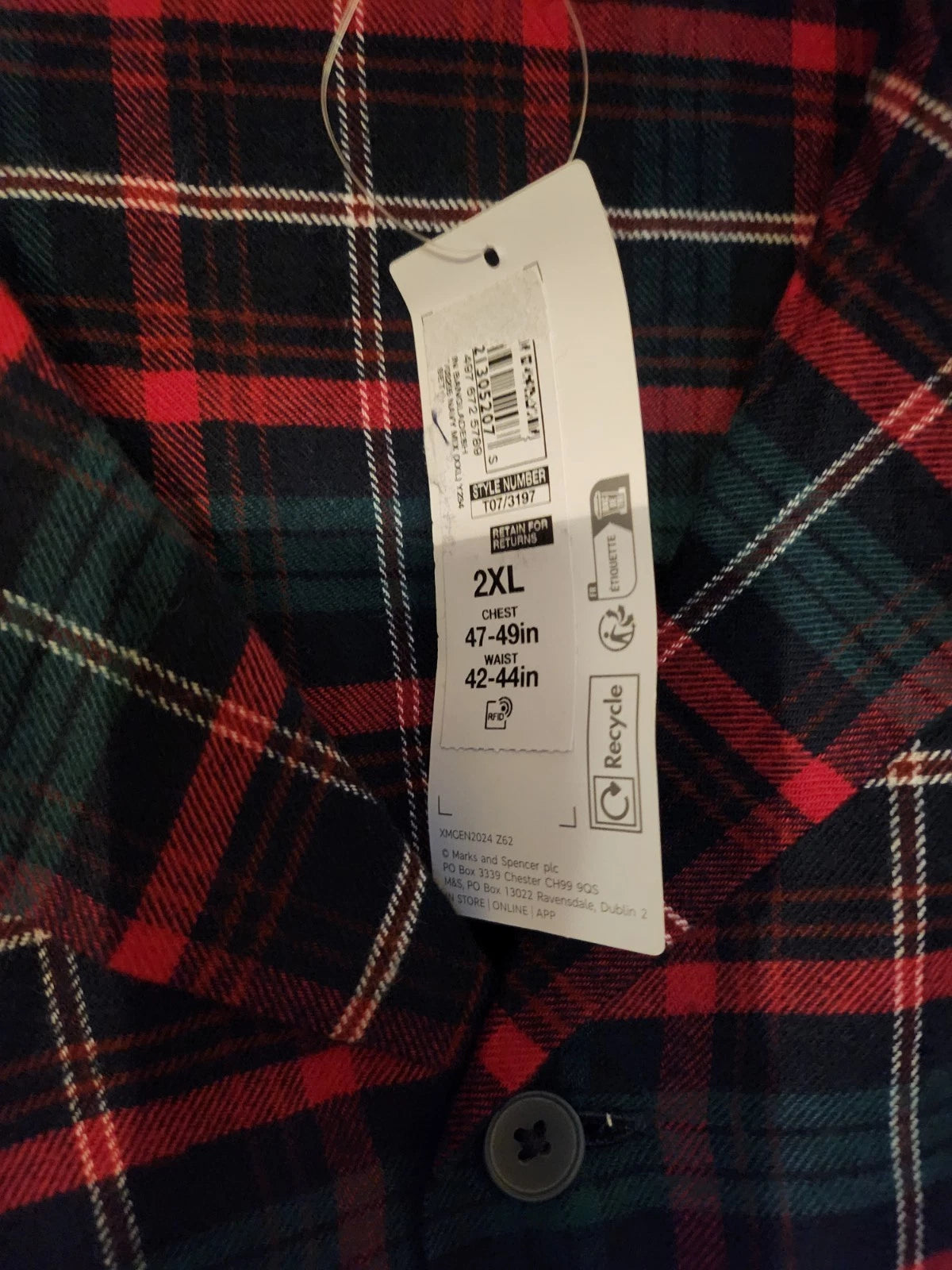 Marks And Spencer Men's Family Pyjamas Set,size 2XL