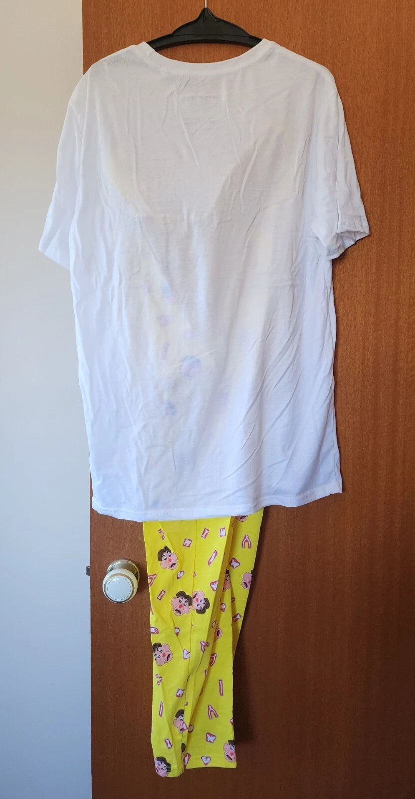 Hasbro Gaming Operation Mens White Yellow Printed 2 Piece Pyjama Set Size L New