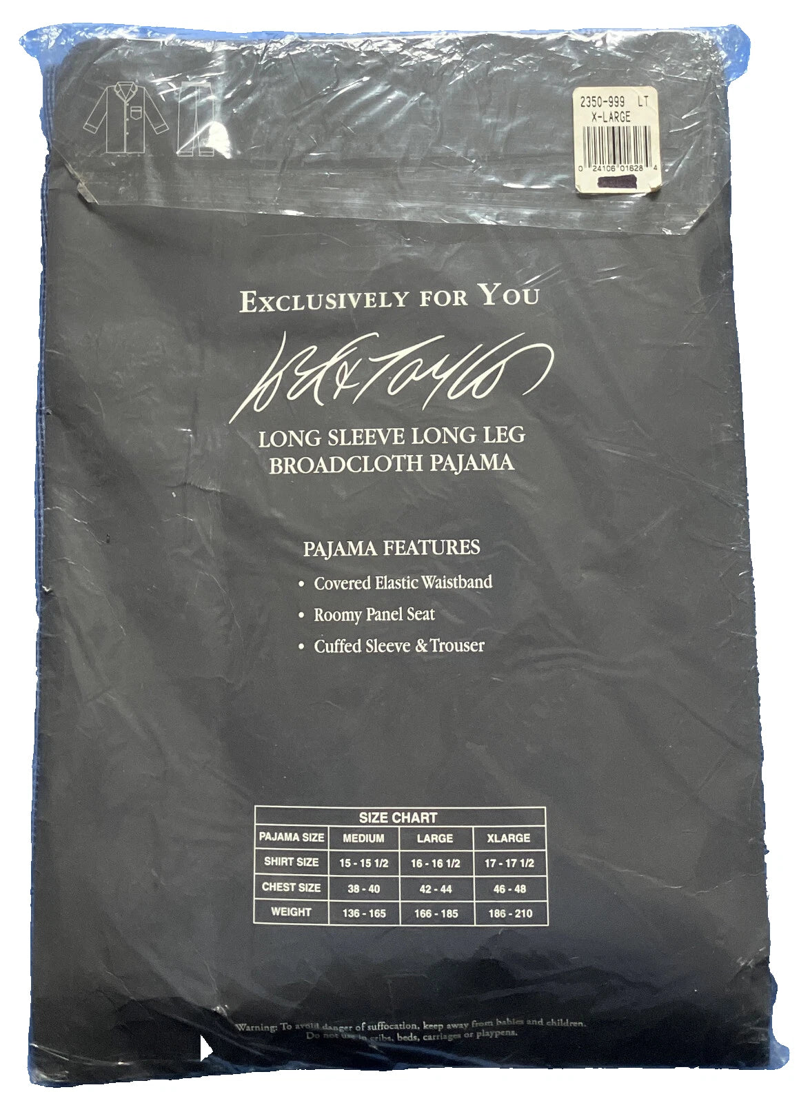 Lord & Taylor Men's  Broadcloth Pajamas  XL NEW Long Sleeve and Leg Cotton Poly