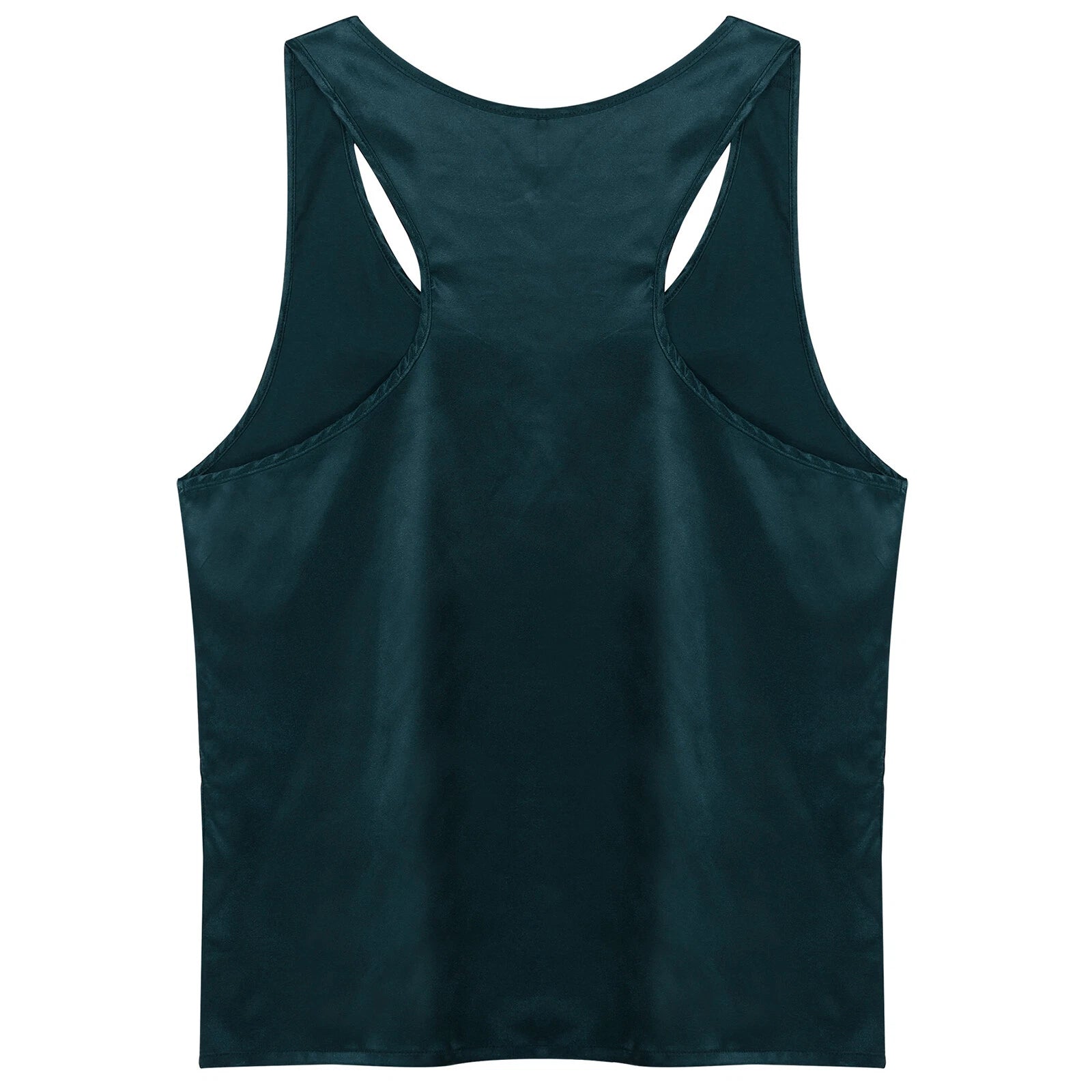 Mens Satin Pajamas Set Sleeveless Tank Top with Shorts Sleepwear Nightwear