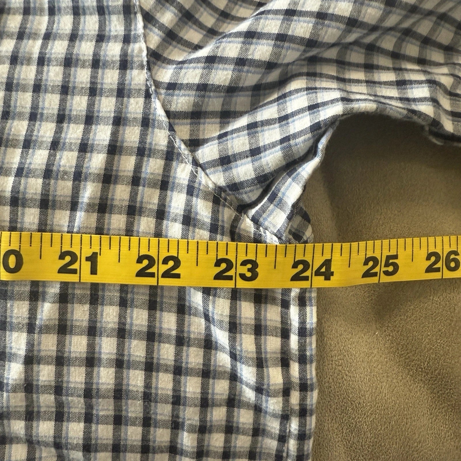 Fruit Of The Loom Pajama Set Mens Large Check White Blue Pjs Lounge Wear Grandpa