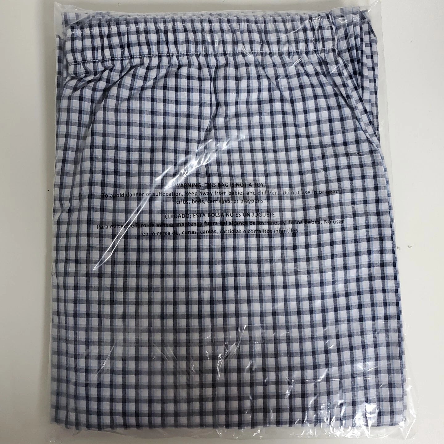Fruit of the Loom Pajama Lounge Set Men Size 4XL Navy Plaid Check Drawstring NEW