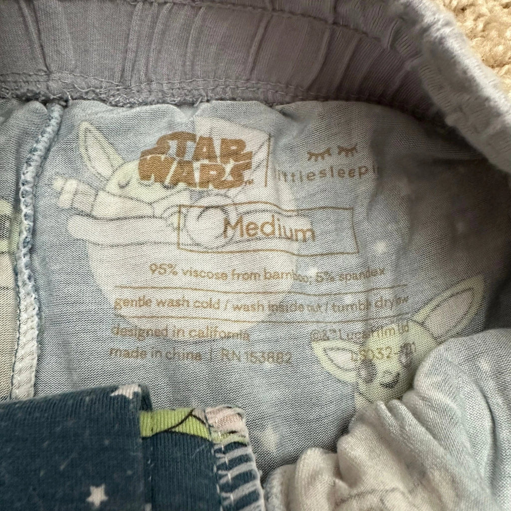 Little Sleepies Mens Adult Medium Grogu Star Wars Pajama Set Preowned