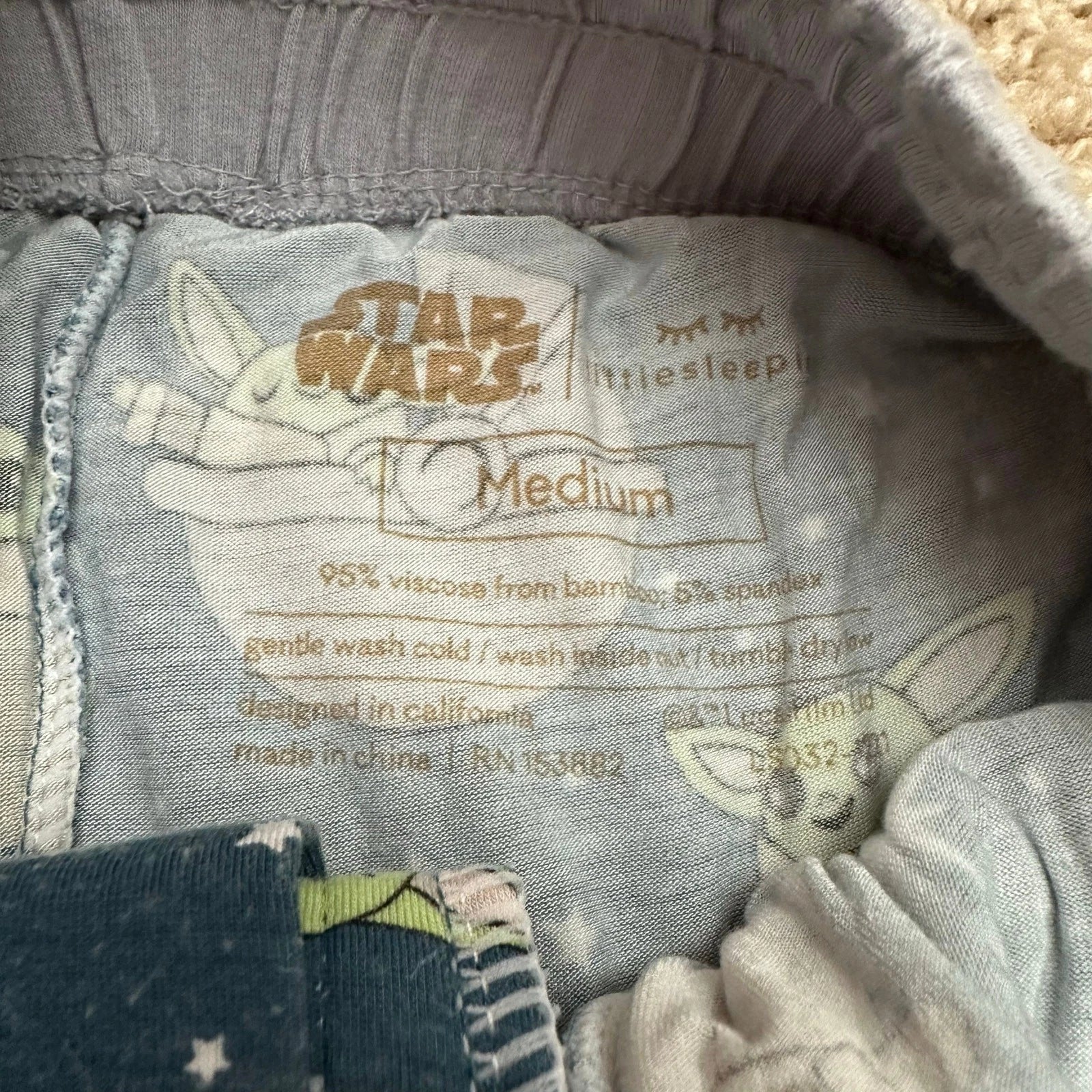 Little Sleepies Mens Adult Medium Grogu Star Wars Pajama Set Preowned