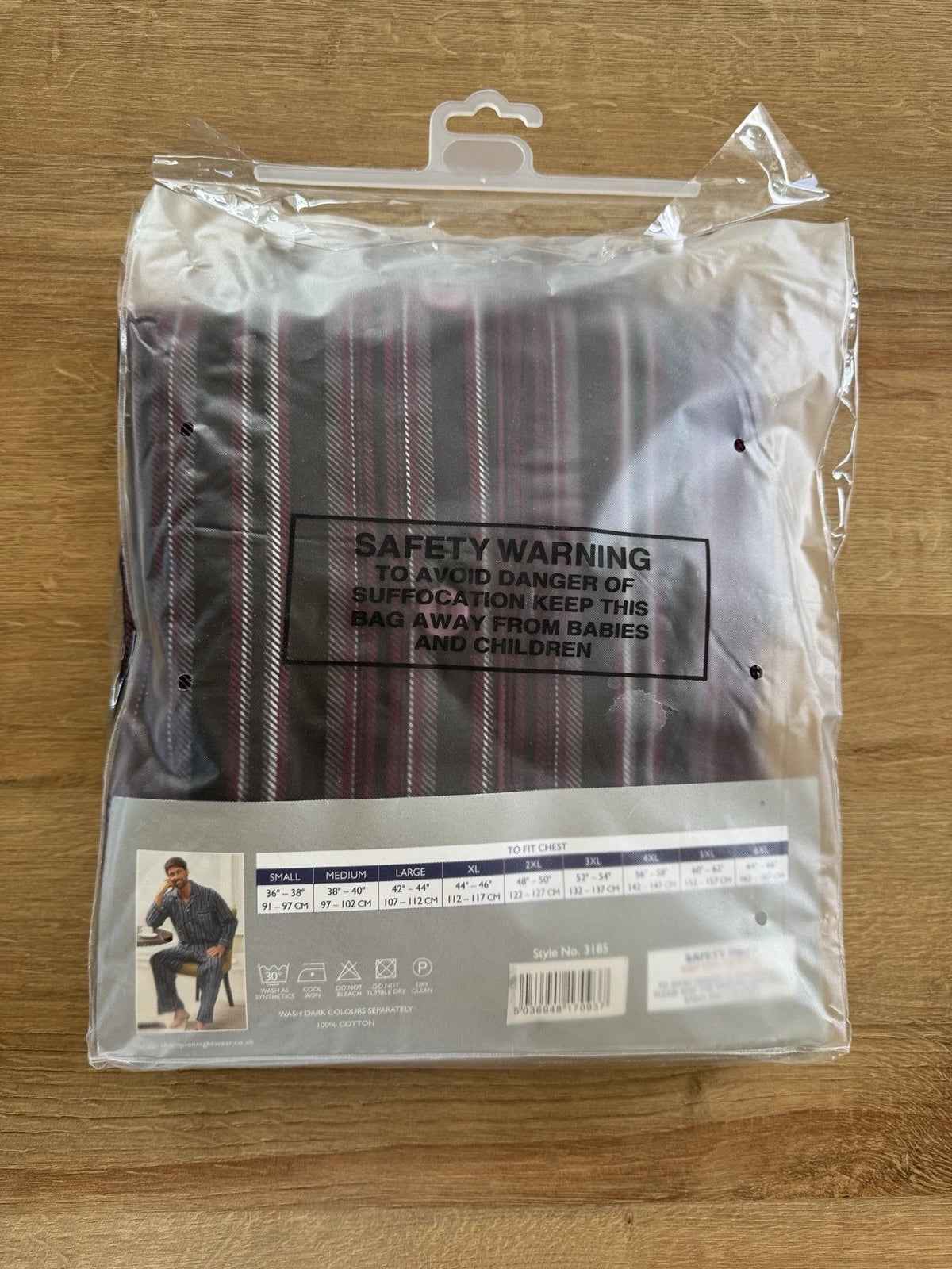 Mens Champion Brushed Cotton Burgundy Check Pyjamas Size L Brand New