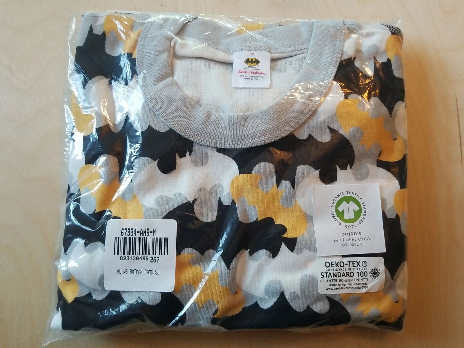 NWOT HANNA ANDERSSON BATMAN CAMO ADULT UNISEX SHORT JOHN PAJAMAS LARGE L