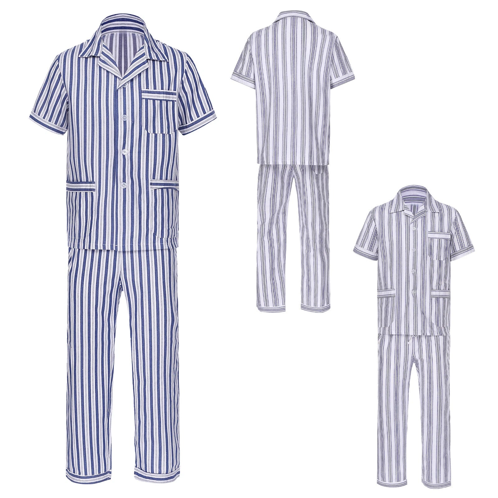 Mens Homewear Sleep Pajama Set Outfit Sleepwear Pockets Nightgown With Pants