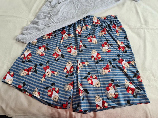 Disney Mens Current Mood Grumpy Grey Blue Printed 2 Piece Pyjama Set Size S New