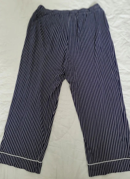 Pajamagram Pajamas Mens XL Blue Striped Sneezy Sleep Set Stretch Cotton New