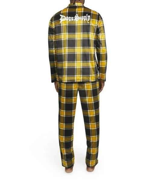 New Snoop Dogg  Dogg Style  Mens 2pc Pajama  Set Pans & Button Up Shirt