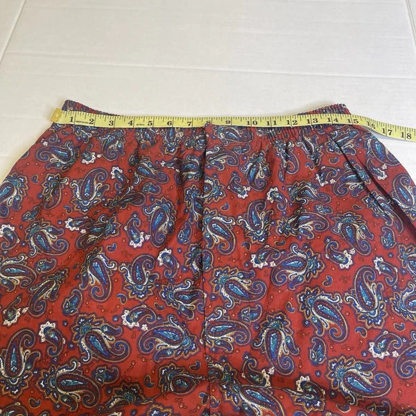 Bill Blass Men’s Pajama Set 2 Piece Paisley Print Blue Red Large 100% Cotton
