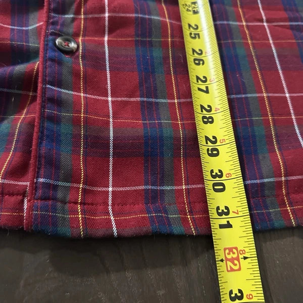Disney Store Mickey Mouse Pajama Set Men’s Large Plaid Light Flannel Christmas