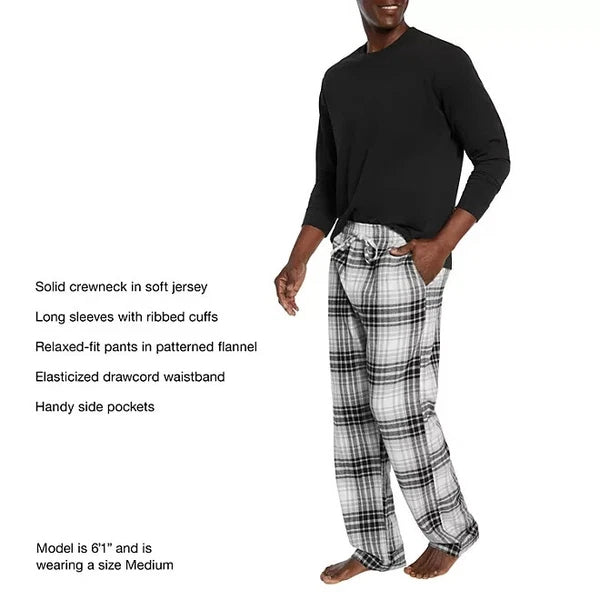 Gap Men's Flannel Pajama Set Size Large True Black Plaid