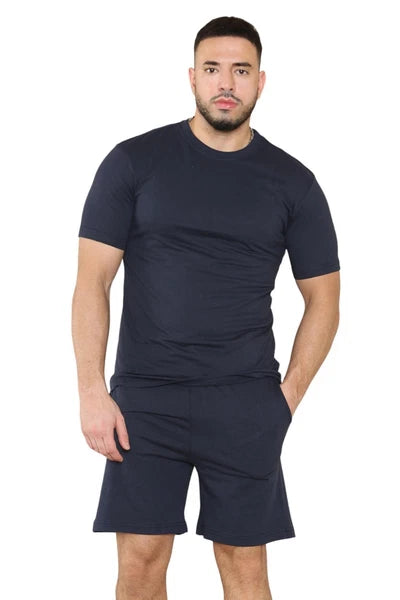 2 Pack Mens Pyjamas T Shirt Shorts Set Nightwear Loungewear Short Sleeve Pjs