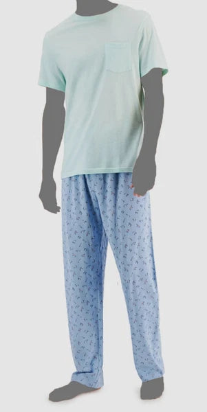 $40 Club Room Men's Green T-Shirt & Printed Pants Lounge Set Sleepwear Size L