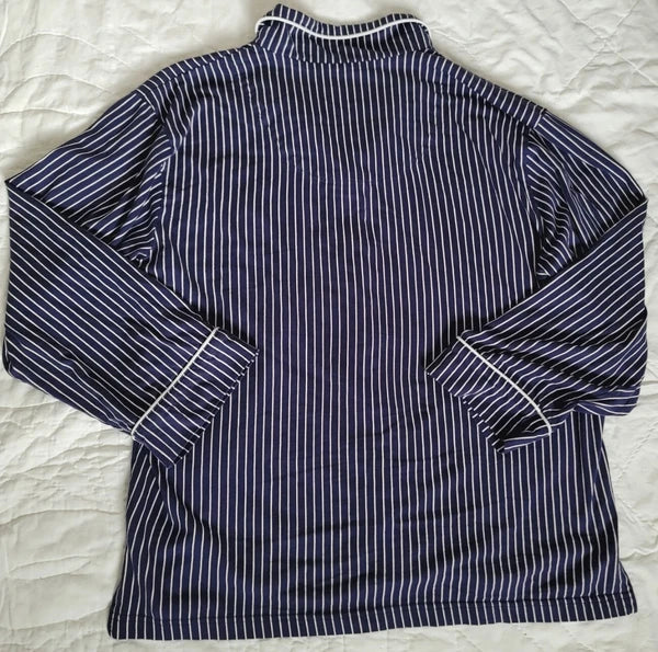 Pajamagram Pajamas Mens XL Blue Striped Sneezy Sleep Set Stretch Cotton New