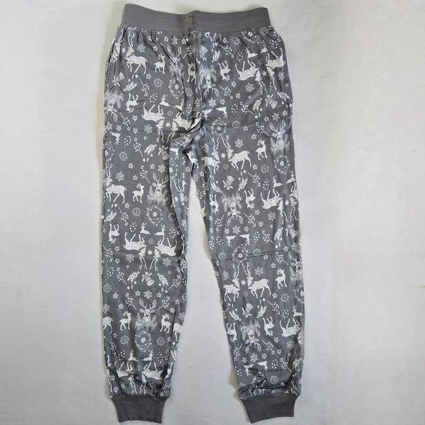 Men's North Pole Trading Company Deer 2 Piece Pajama Set, Grey, S