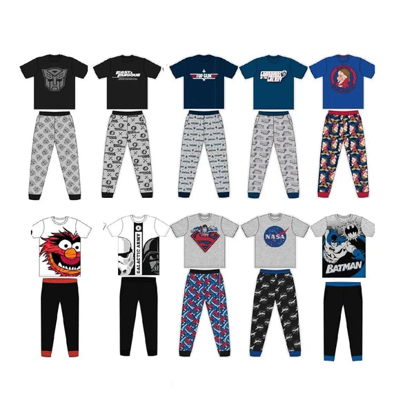 Mens Character Pyjamas Lounge Pants Batman Star Wars Animal Pys