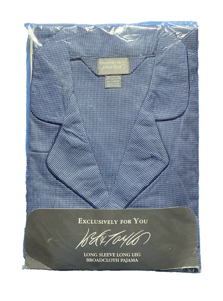 Lord & Taylor Men's  Broadcloth Pajamas  XL NEW Long Sleeve and Leg Cotton Poly