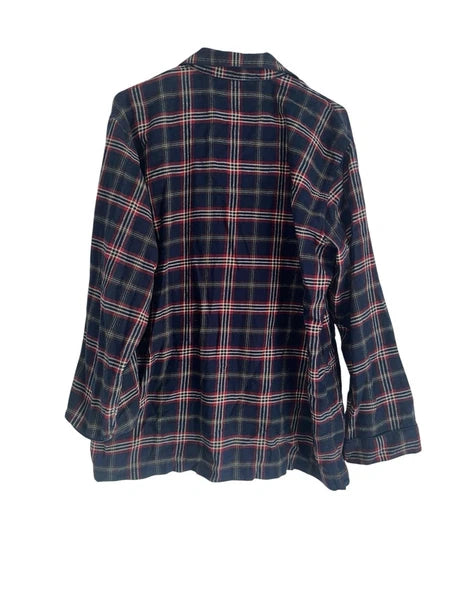 Brooks Brothers Mens Flannel Pajama Set Sz M Cotton Navy Red Plaid Cozy