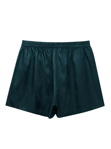 Mens Satin Pajamas Set Lounge Shorts Tank Top Silk Shirt Sleepwear Nightwear