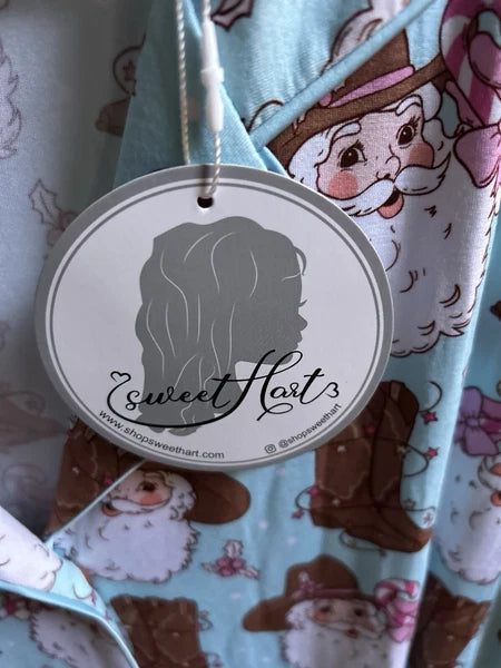 NEW NWT $55 SWEETHART "Cowboy Santa" men's Christmas pajamas pajama set XL