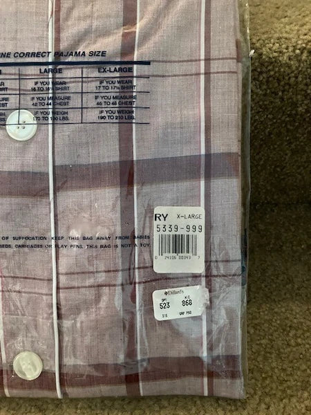 NWT Roundtee & Yorke Mens XL Short Pajama 2PC Set Cotton Polyester Burgandy