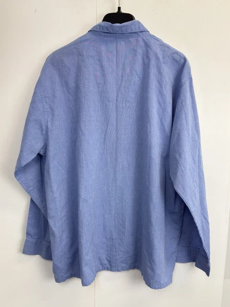 Hanes Ultimate Sleepwear Men's Size L 2-Piece Pajama Set Blue Button Front