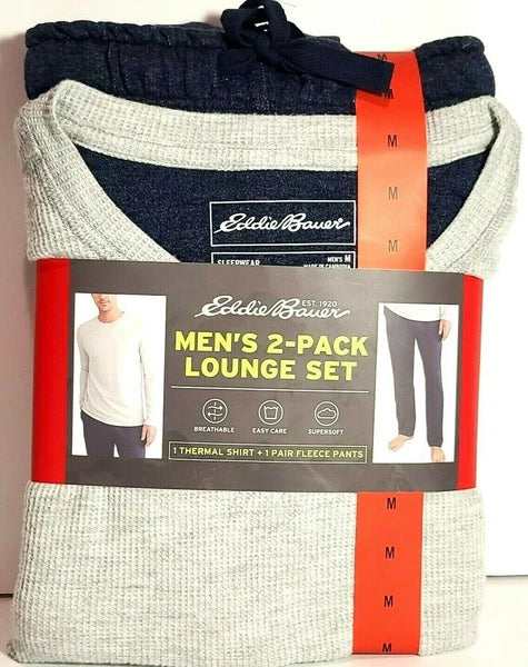 Eddie Bauer Men Thermal 2-Pack Lounge Pajama PJ Set New