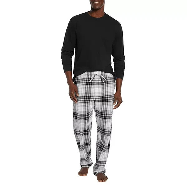 Gap Men's Flannel Pajama Set Size Large True Black Plaid