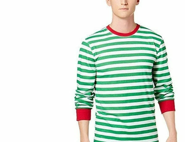 Family PJs Men's Holiday Stripe Pajama Set Green Small