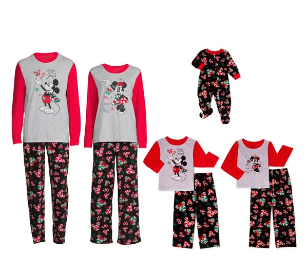 DISNEY Men's 2-Piece Mickey Mouse Jingle All The Way Pajama Set sz S Small Red