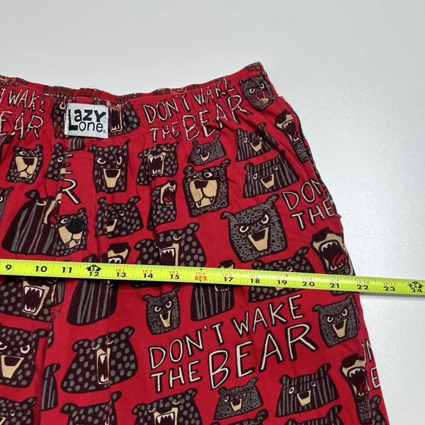 Lazy One Don’t Wake The Bear Mens Pajama Set, Pants and Shirt - Size L