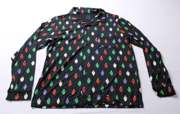 MeUndies Men's Long Sleeve Christmas Lights Pajama Set DM3 Multicolor Large