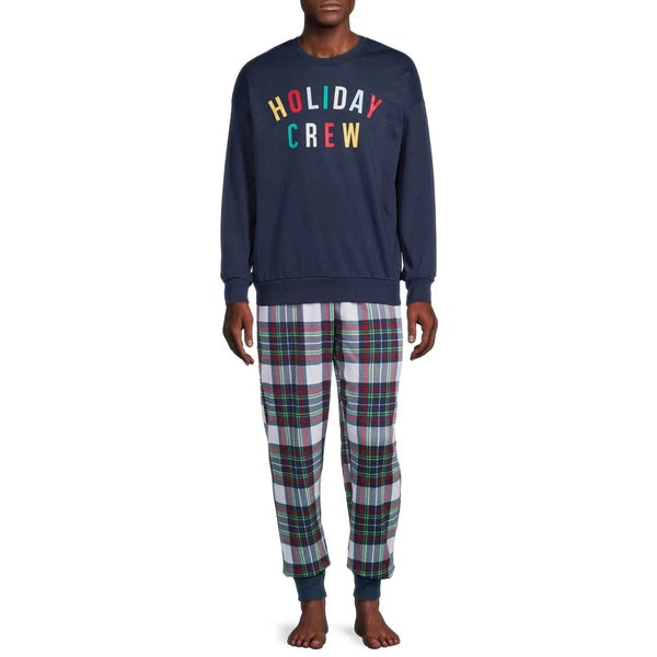 Joyspun Mens Holiday Pajama Lounge Flannel Set 2-Piece Size L 42-44 Christmas