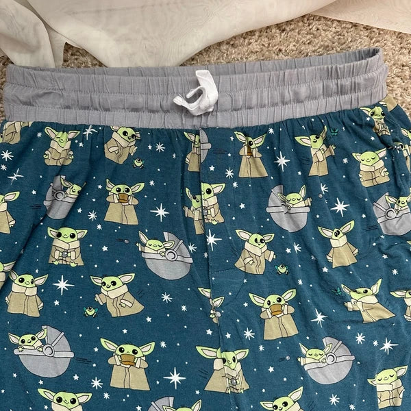 Little Sleepies Mens Adult Medium Grogu Star Wars Pajama Set Preowned