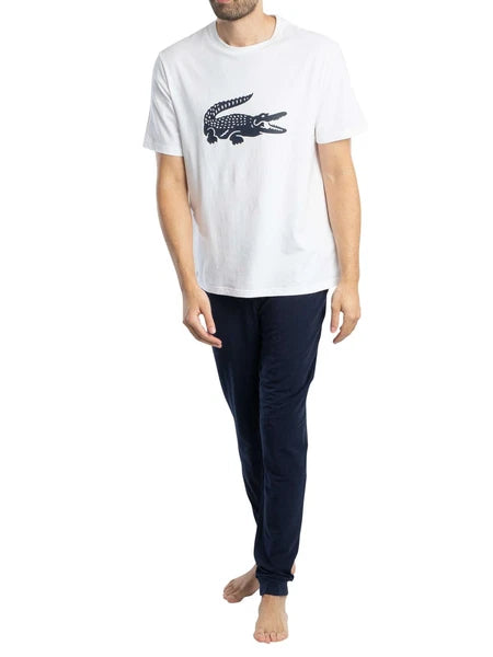 Lacoste Men's Graphic Pyjama Set, White